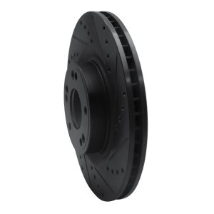 Hyundai Genesis Sedan Brake Rotor (1) - Front Right - R1 Concepts - Drilled & Slotted - Black - `09-`11